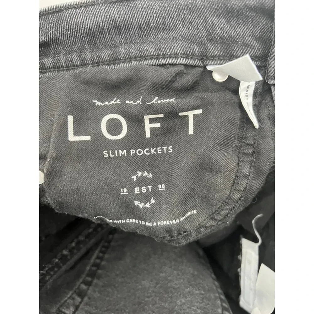 Loft High Waist Skinny Black Jeans Size 4/27‎ Slim Pockets Womens